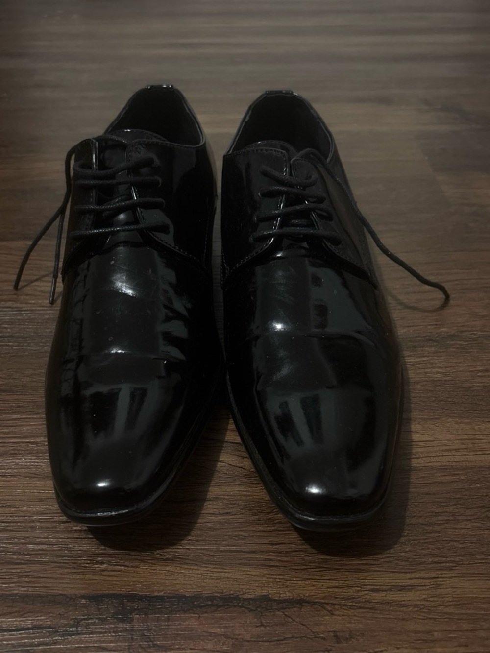 Black Men's Patent Lace-Up Dress Shoes